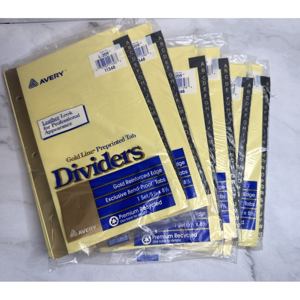 AVERY GOLD LINE INSERTABLE TAB DIVIDERS BRAND NEW Sealed Package 6